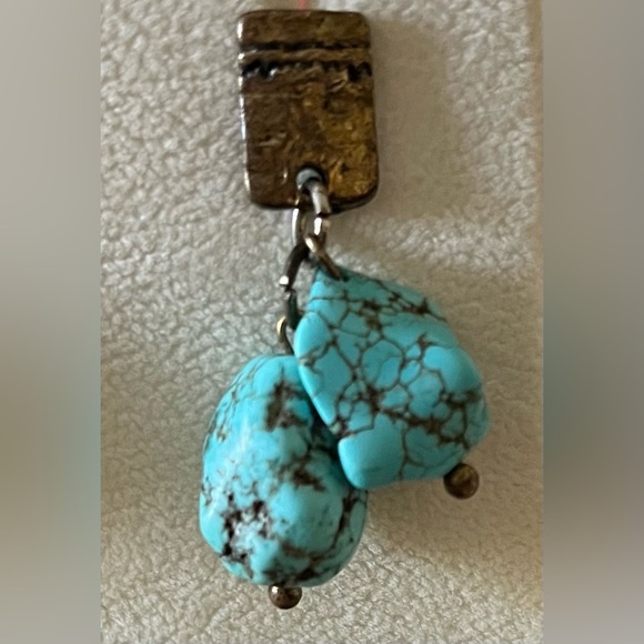 Turquoise Boho Hanging Earrings - Picture 2 of 10